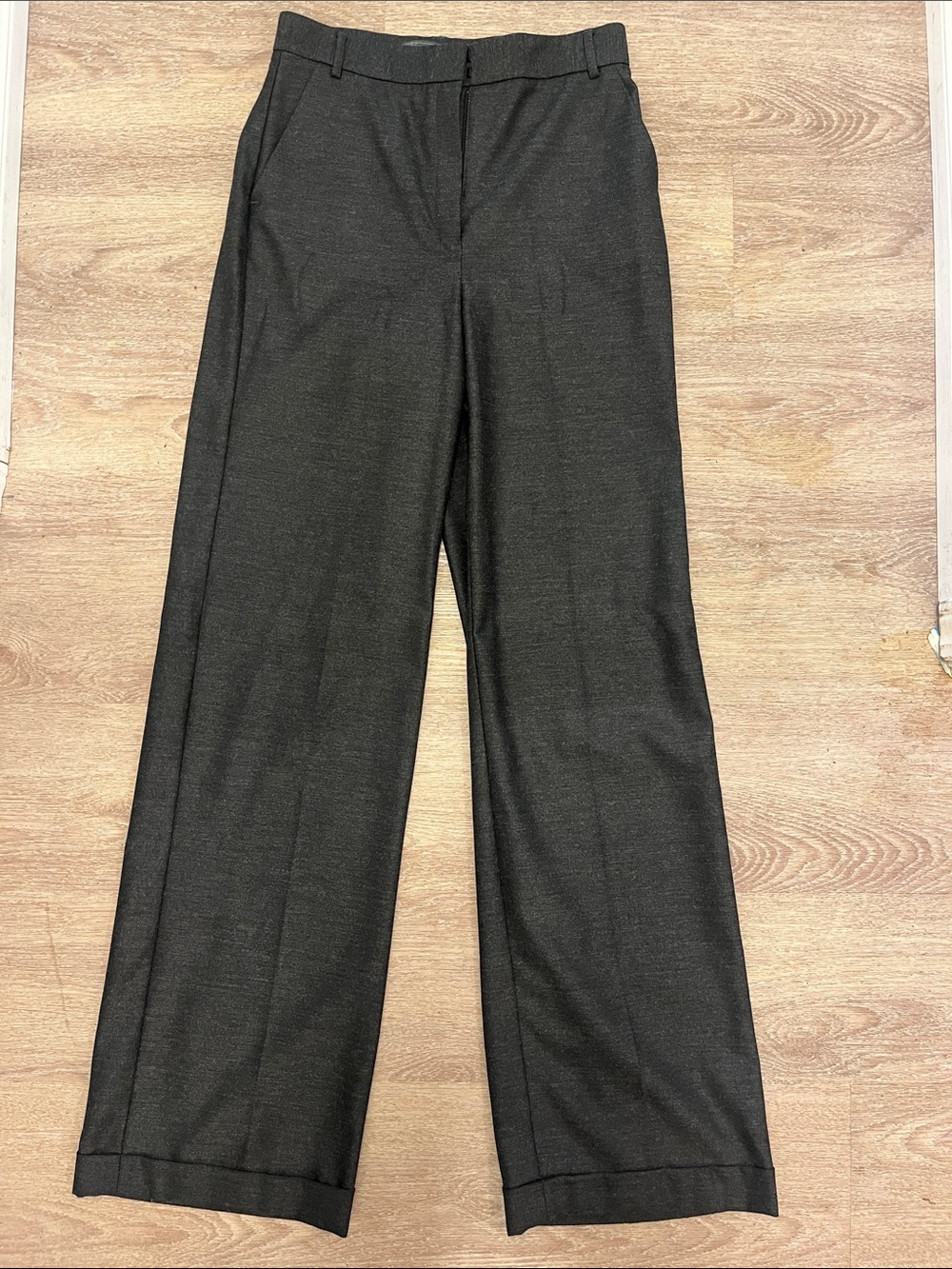 Mango Collection Dark Grey Wide/Straight Leg Women's Pants